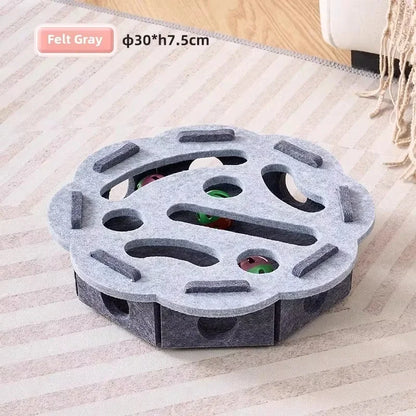 Cat Toy Felt Puzzle Box Exercise Toy With Ball Indoor Sports Entertainment Hunting Cat