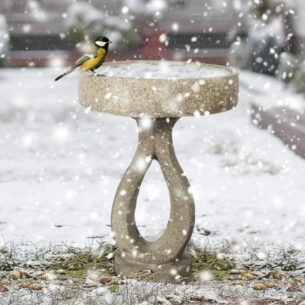 21.8”Birdbaths for The Garden Clearance -Concrete Modern Bird Bath for Outside, Yard Statue Decoration for Garden