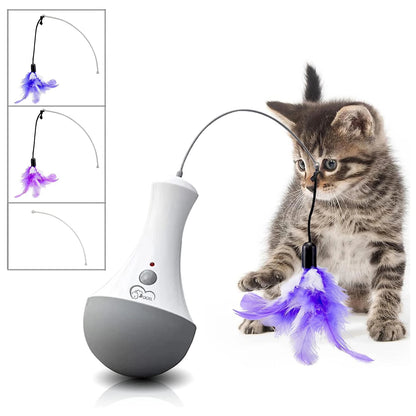 DOEL Cat Interactive Toys Funny Feather Kitten Teaser Indoor Play Automatic