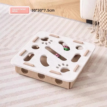 Cat Toy Felt Puzzle Box Exercise Toy With Ball Indoor Sports Entertainment Hunting Cat