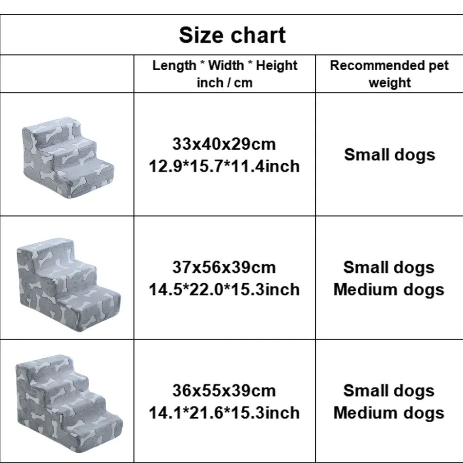 Stairs Cat Dog Ladder 3 4 Step Stairs for Dogs Puppy Ramp Detachable Sponge Pet Ladder Accessories