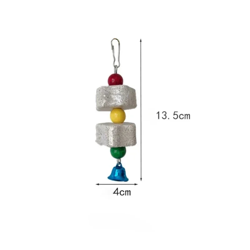 Flower-Shaped Bird Molar Toy Parrot Grinding Stone Bird Cage Toy Parakeet Chinchilla Squirrel Toy Bird Cage Accessories