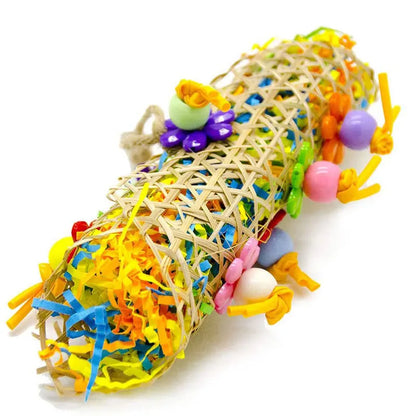 3pcs Parrot Bird Toy Small Parrot Chewing Toys Hanging Cage Paper Strings Wire Drawing Takraw Toys Cage Decoration Bird Supplies