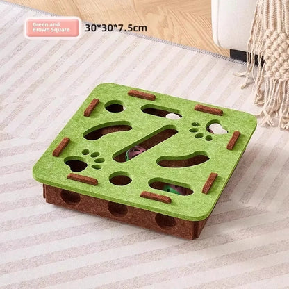 Cat Toy Felt Puzzle Box Exercise Toy With Ball Indoor Sports Entertainment Hunting Cat