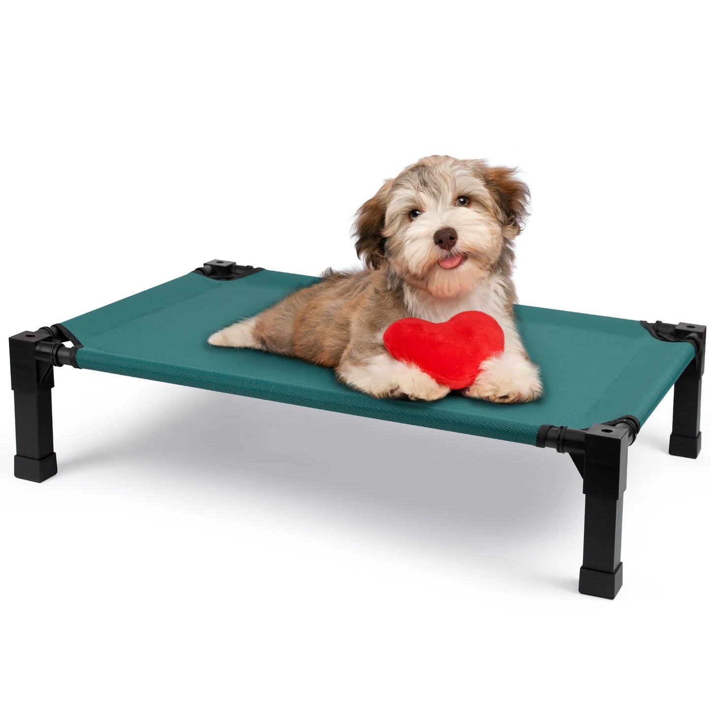 Elevated Dog Bed, Cooling Raised Pet Cot with Chew Proof Washable Breathable Mesh and Metal Frame, Portable.