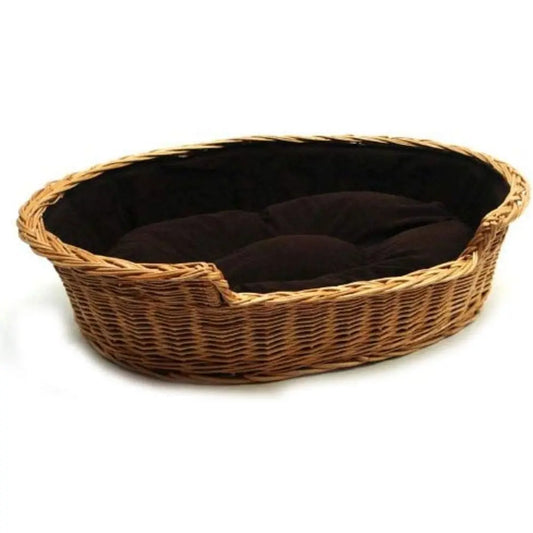 Extra Large Wicker Dog Bed with Cushion