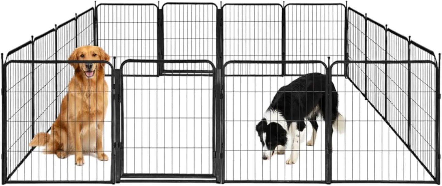 Dog Play Pen for Outdoor Use - 32'', 16 Panels for Small and Medium Size Dogs - Portable Playpen