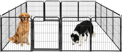 Dog Play Pen for Outdoor Use - 32'', 16 Panels for Small and Medium Size Dogs - Portable Playpen