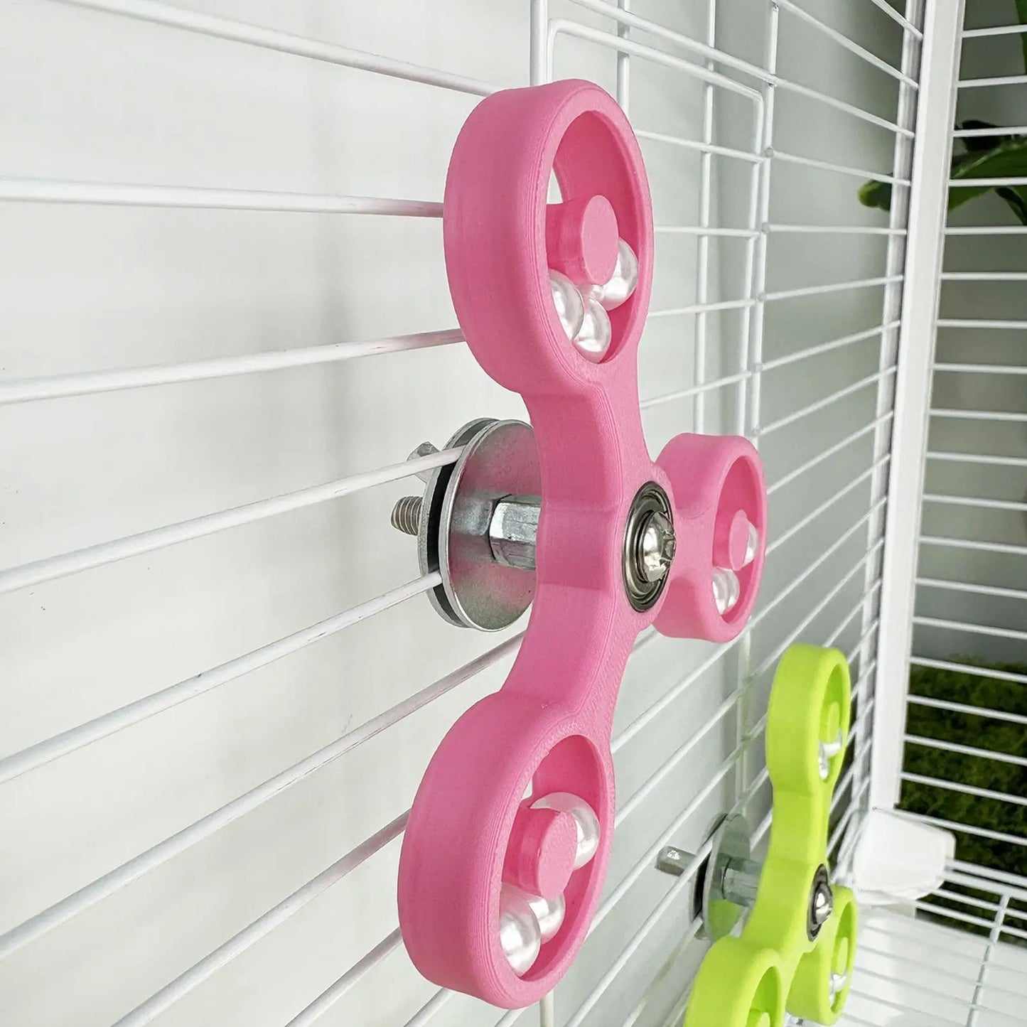 Bird Toys Interactive Rotating Spinner Wheel Cage Accessories for Cockatiel Conure Parakeet Budgie Parrot Mental Enrichment Play