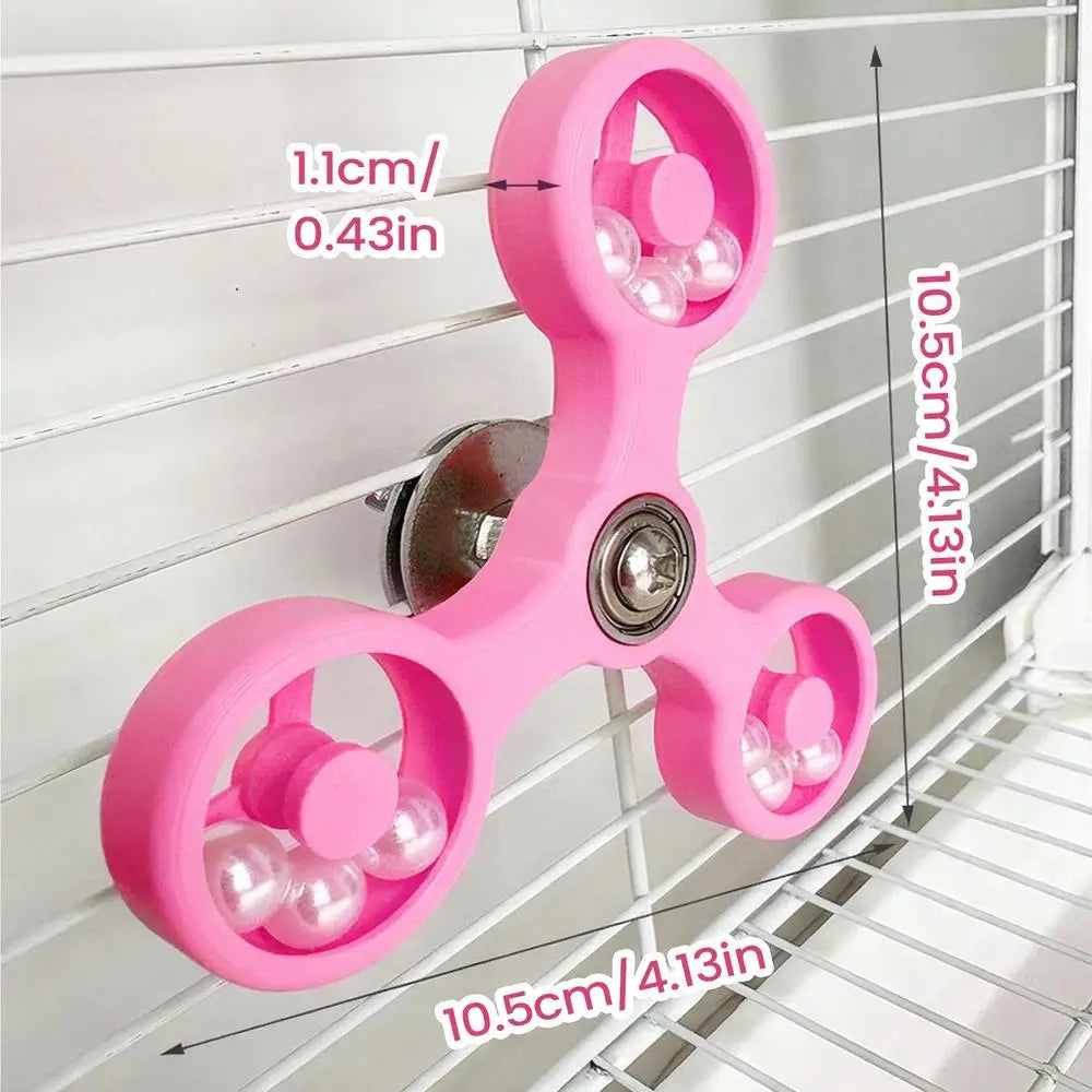 Bird Toys Interactive Rotating Spinner Wheel Cage Accessories for Cockatiel Conure Parakeet Budgie Parrot Mental Enrichment Play