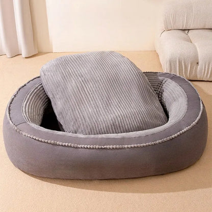 Pet Bed Comfortable Donut Round Dog Kennel Soft Washable Dog Cat Cushion Bed Warm Puppy Kitten House