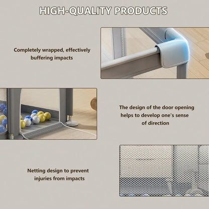 47x47x23.6 Inch Puppy Playpen With Gate, Dog Playpen For Puppies And Small Dogs, Durable Safety Pet Fence With HighStrength Nylon