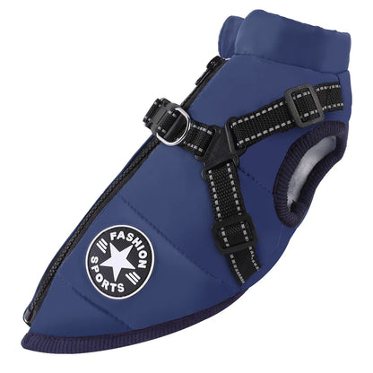 Winter Warm Pet Dog Jacket with Harness Waterproof Dog Coat Vest for Small Medium Chihuahua French Bulldog Outdoor Dog Clothes