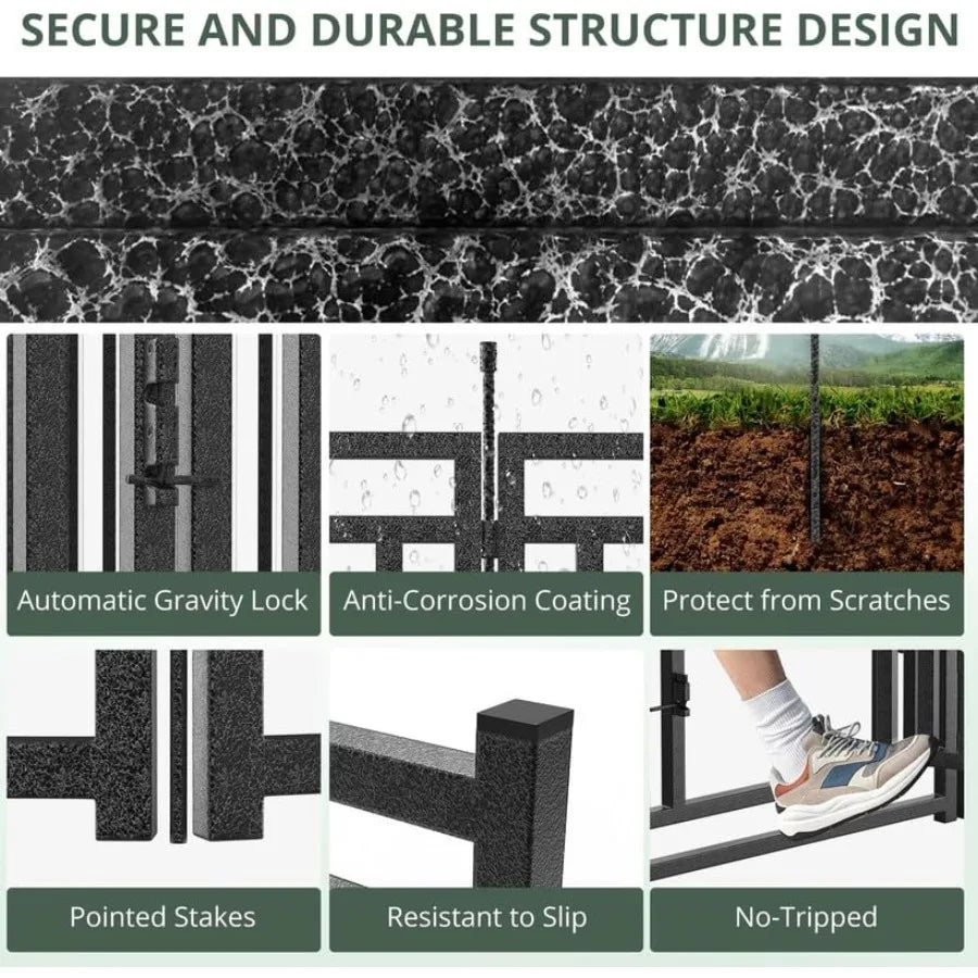 Dog Playpen Dog Fence Outdoor for Yard"H with Sturdy Portable Puppy Playpen for Indoor Outdoor RV Camping Use - Black Silver