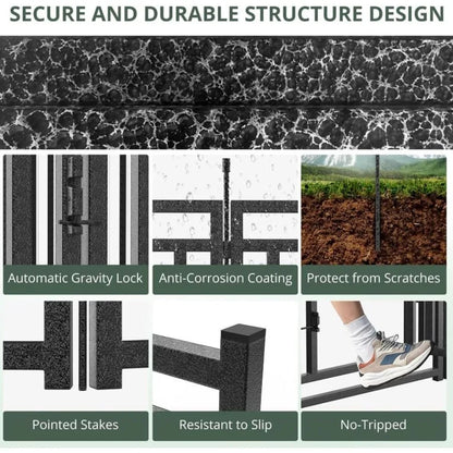Dog Playpen Dog Fence Outdoor for Yard"H with Sturdy Portable Puppy Playpen for Indoor Outdoor RV Camping Use - Black Silver