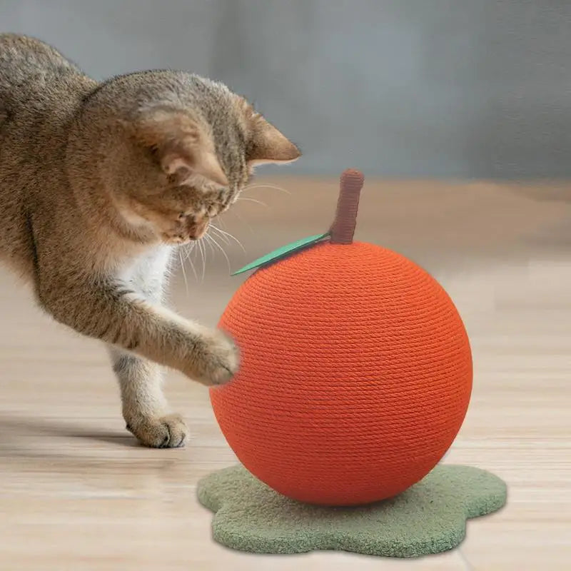 Sisal Ball Cat Toy Orange Shape Grinding Scratching Claw Ball