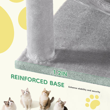 JHK 44In Cat Tree Tall Multi-Cat Climbing Tower, Scratching Posts Stable House for Indoor Cat