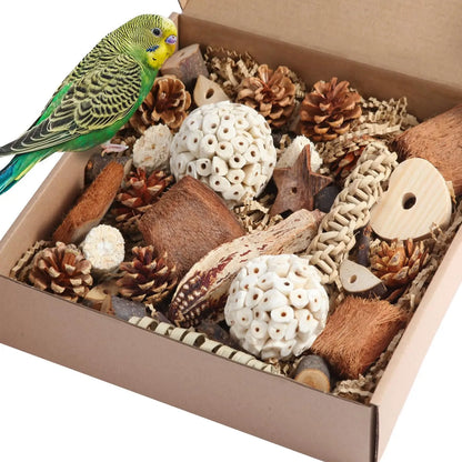 Bird Toys Parrot Toys Natural Bird Foraging Box Foot for Parakeets,Cockatiels,Conures,Love Birds,and Other Small to Medium Birds
