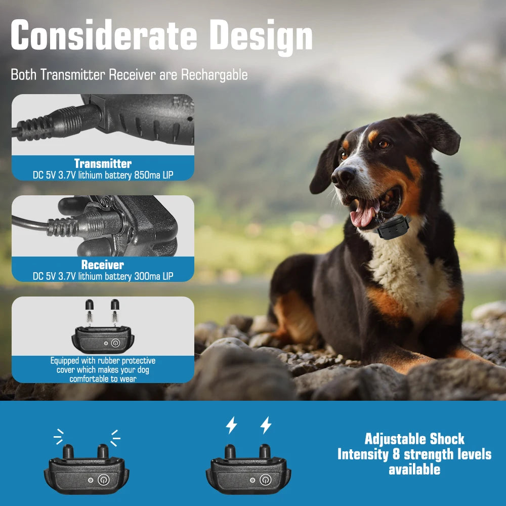 Wireless Dog Fence, Electric Dog Collar Fence,Pet Containment System, Adjustable Warning Strength, Rechargeable, Harmless