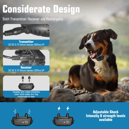 Wireless Dog Fence, Electric Dog Collar Fence,Pet Containment System, Adjustable Warning Strength, Rechargeable, Harmless