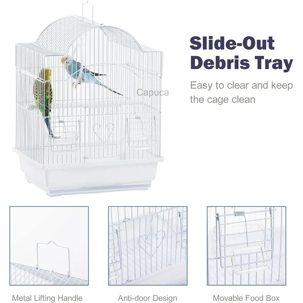 Portable Bird Cage Kit for Small Birds with Accessories, Suitable for Parakeets, Lovebirds, and Canaries