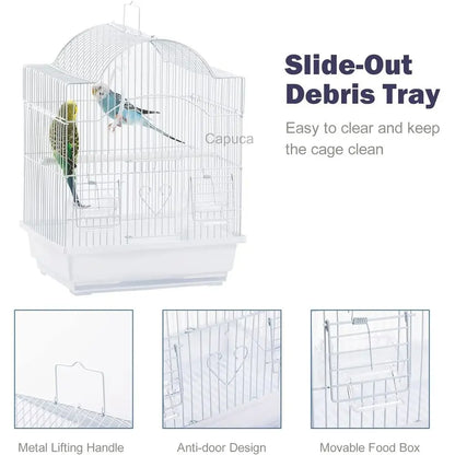Portable Bird Cage Kit for Small Birds with Accessories, Suitable for Parakeets, Lovebirds, and Canaries