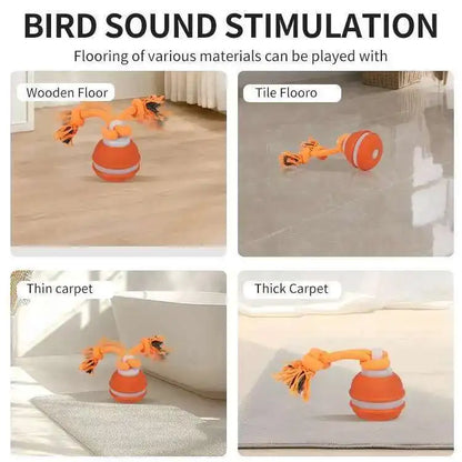 Smart Dog Toys Interactive Teasing Ball With Motion Activated Automatic Moving Squeaky Dog Toy Balls Puppy Chew Toys Knot Rope