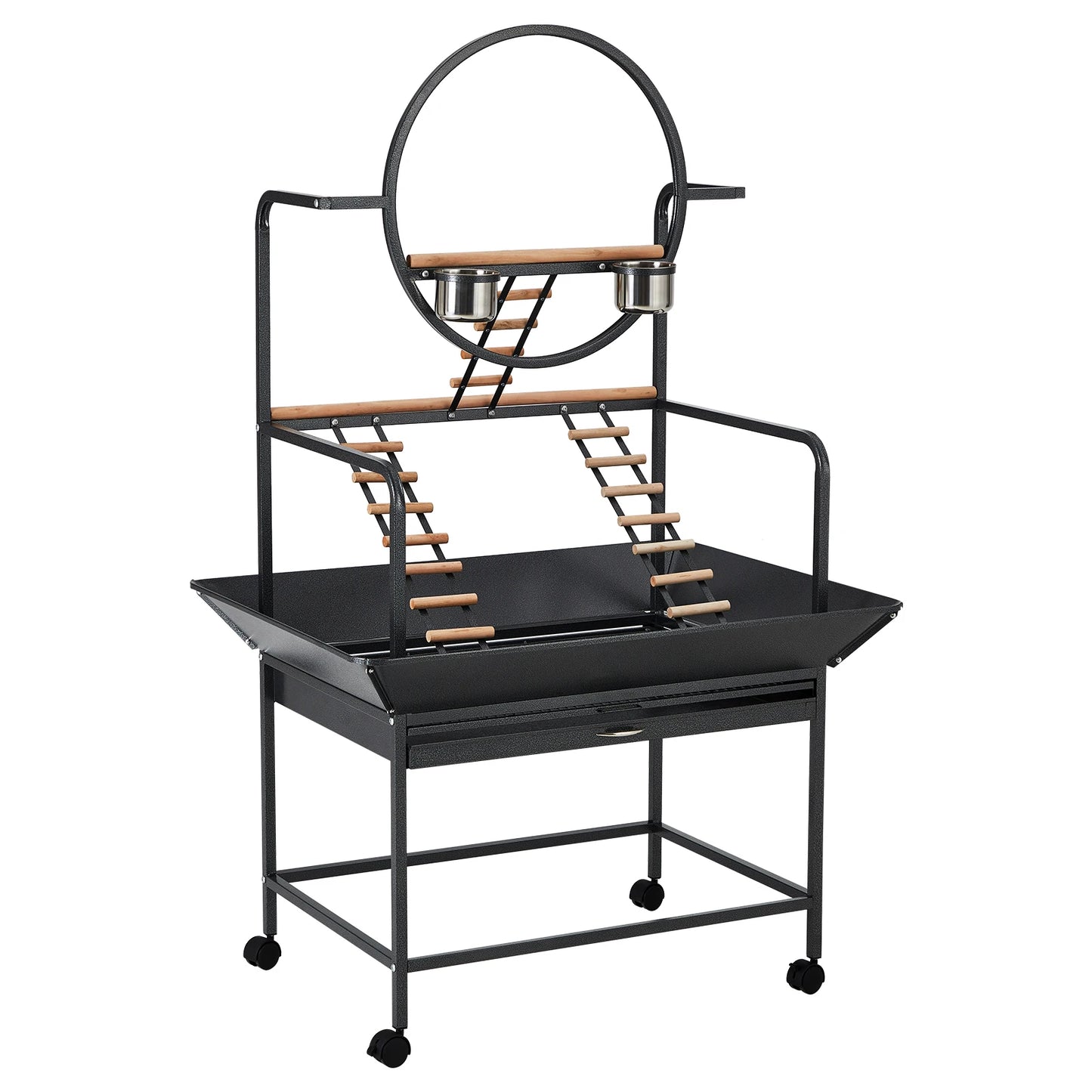Extra Large Bird Cage with Rolling Stand Spacious Wrought Iron Parakeet Cage Playstand for Parrots Cockatiels Conures Lovebirds