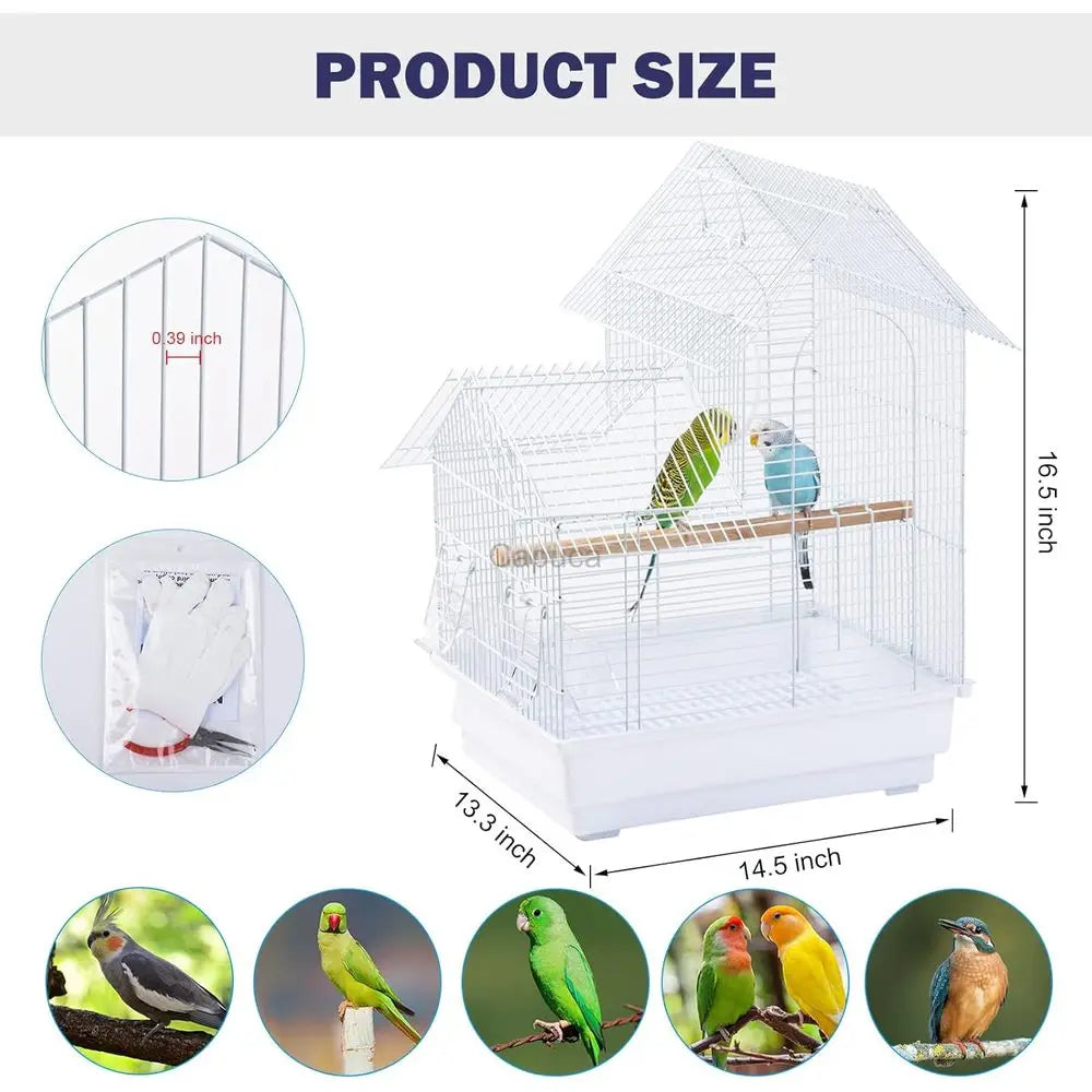 Compact Bird Cage Kit for Small Birds with Accessories - Ideal for Parakeets, Lovebirds, Parrotlets, and Canaries