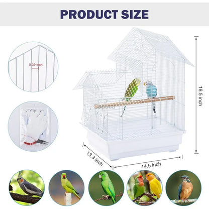 Compact Bird Cage Kit for Small Birds with Accessories - Ideal for Parakeets, Lovebirds, Parrotlets, and Canaries