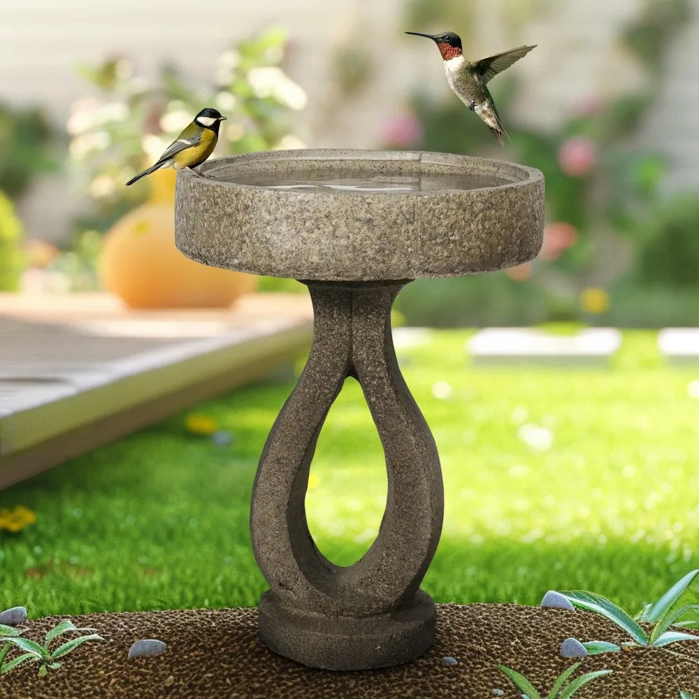 21.8”Birdbaths for The Garden Clearance -Concrete Modern Bird Bath for Outside, Yard Statue Decoration for Garden