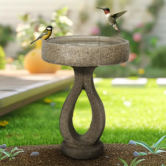 21.8”Birdbaths for The Garden Clearance -Concrete Modern Bird Bath for Outside, Yard Statue Decoration for Garden