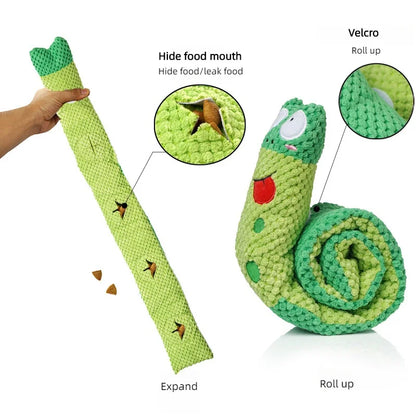 Dog Puzzle Feeder Interactive Toy Indestructible Plush Sound Squeak Puppy Toys