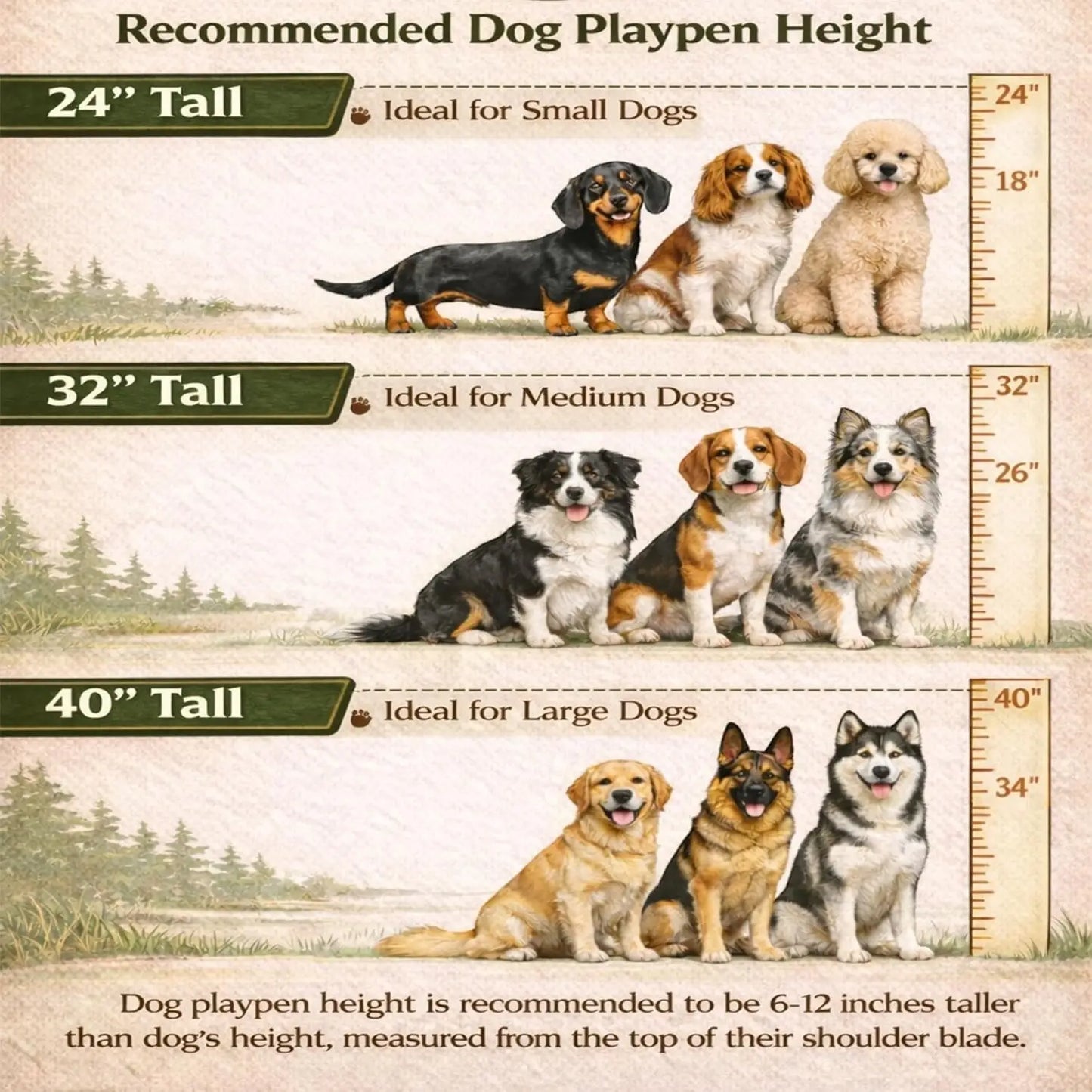 Dog Play Pen for Outdoor Use - 32'', 16 Panels for Small and Medium Size Dogs - Portable Playpen