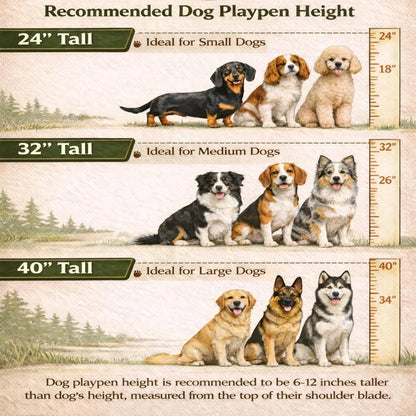 Dog Play Pen for Outdoor Use - 32'', 16 Panels for Small and Medium Size Dogs - Portable Playpen