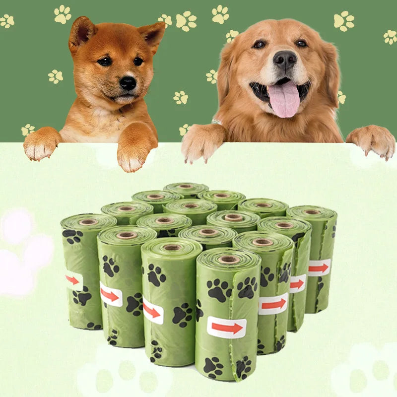 Dog Poop Bags Waterproof Dog Waste Bags Doggie Cat Puppy Outdoor Walk Home Clean Refill Garbage Bag Pet Supplies 15 Bags/Roll