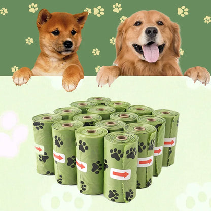 Dog Poop Bags Waterproof Dog Waste Bags Doggie Cat Puppy Outdoor Walk Home Clean Refill Garbage Bag Pet Supplies 15 Bags/Roll