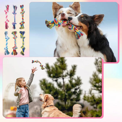 Interactive Tug of War Dog Toy, Braided Cotton Rope for Pulling & Chewing, Bonding Fun with Your Pet