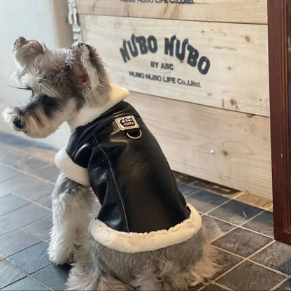Pet Padded Vest Solid-Colour Dog Clothes Teddy Winter Warmth Cotton Coat Small Dog Sleeveless Jacket with Traction Buckle