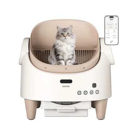 Self-Cleaning Cat Litter Box, Open Top Automatic Litter Box for Multi Cats, Smart App Remote Management with 15 Safety Sensors