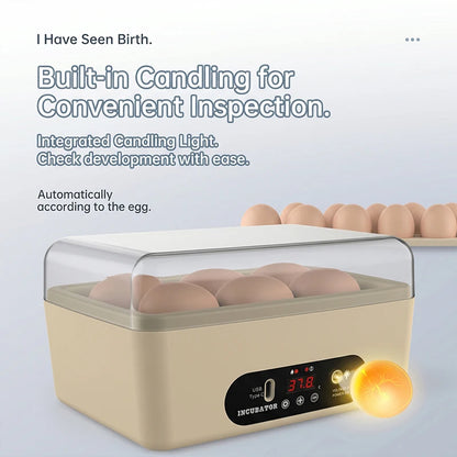 Fully Automatic Incubator For Egg Chick Poultry Intelligent Bionic Chicken Duck Pigeon Incubator USB Charge 24-hour Thermostatic