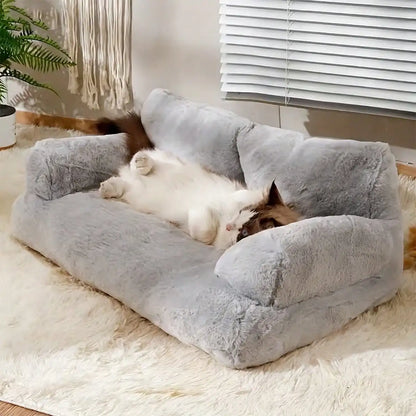 Dog Sofa, Small Dog And Cat Supportive Bed For Small Dogs, With Colorful Elastic Balls For Playing With Cats, Featuring A Removable And Washable Cover, Fluffy Cat Sofa With A Non-Slip Bottom