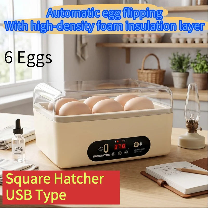 Fully Automatic Incubator For Egg Chick Poultry Intelligent Bionic Chicken Duck Pigeon Incubator USB Charge 24-hour Thermostatic