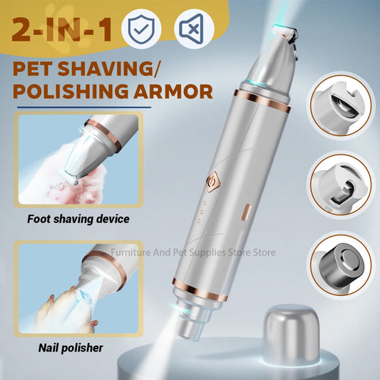2-in-1 pet dog paw trimmer  cat nail clipper  pet nail grinder