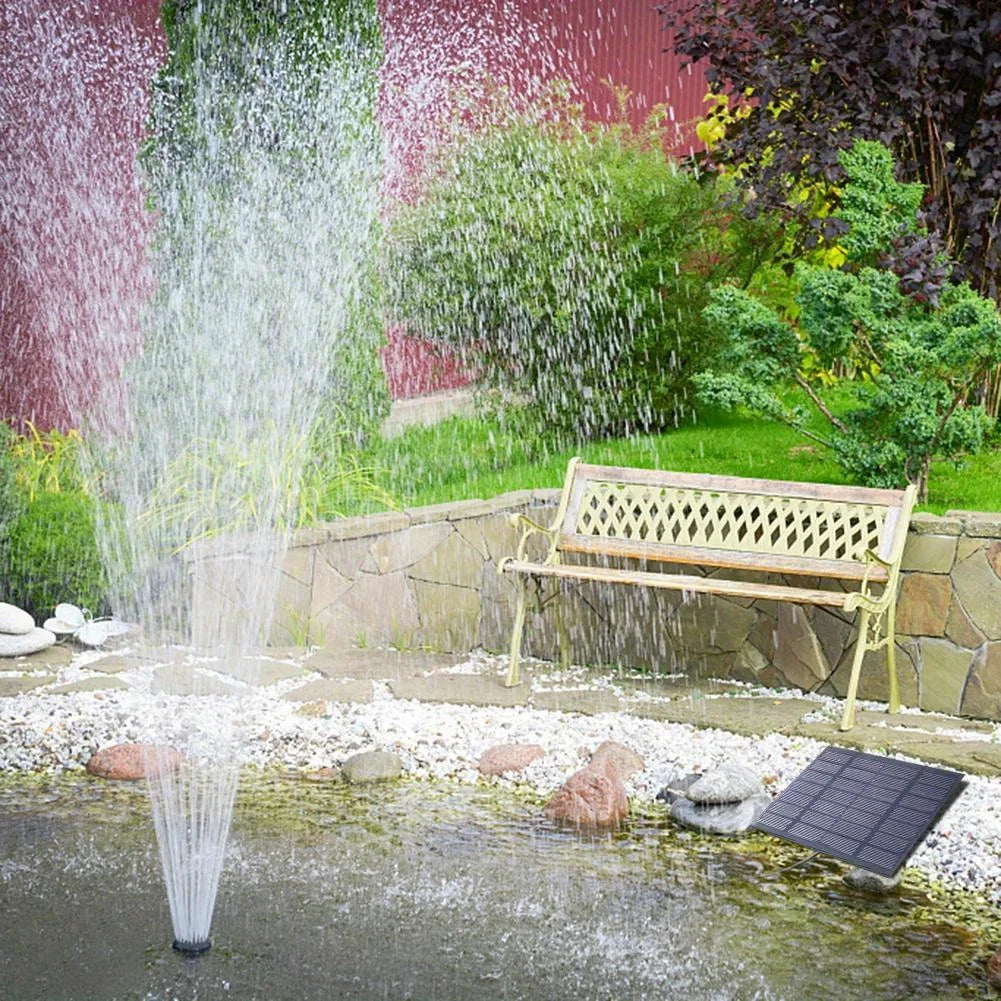 Solar Fountain with 6 Nozzles - 1.4W Solar Panel Floating Water Pump for Bird Baths, Pools, Garden DIY Waterfall