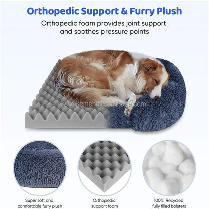 Thickened orthopedic dog bed for large dogs - egg sponge, easy to remove and wash plush cover.