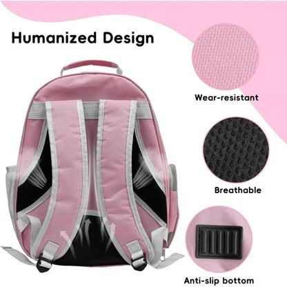 Portable Pink Pet Backpack Travel Cat Carrier Bag Comfortable Breathable Design for Small Animals on the Go
