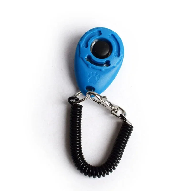 2 in 1 Dog Training Clicker Pet Plastic New Dogs Click Trainer Aid Tools Adjustable Wrist Strap Sound Key Chain Dog Supplies