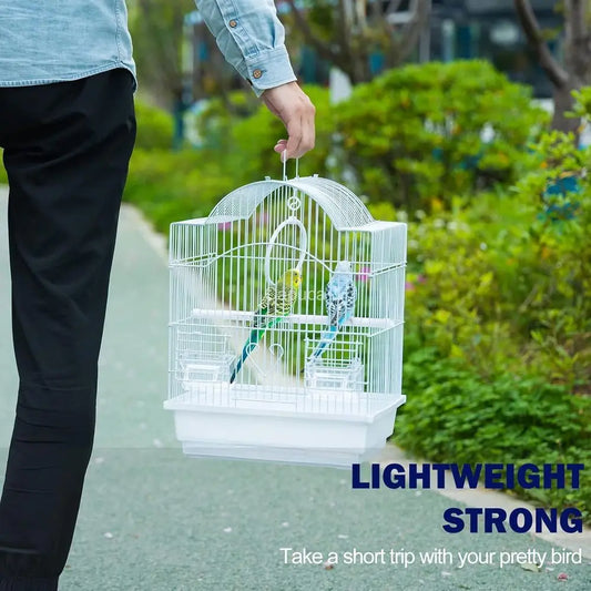 Portable Bird Cage Kit for Small Birds with Accessories, Suitable for Parakeets, Lovebirds, and Canaries