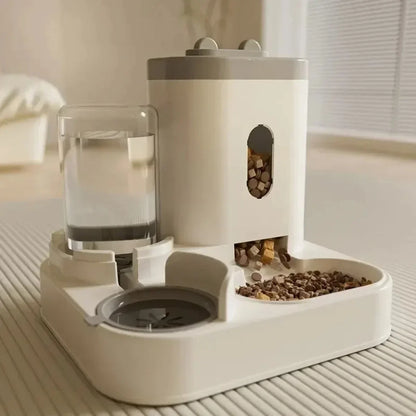 Automatic Feeder Dog Cat Food Bowl With Water Fountain Large Capacity Pet Food Storage Dispenser Container